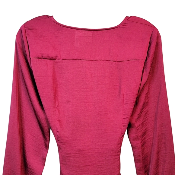 Moulinette Soeurs Velements by Anthropologie Silky Feel Long Waist Tie Blouse 4 - Picture 8 of 16